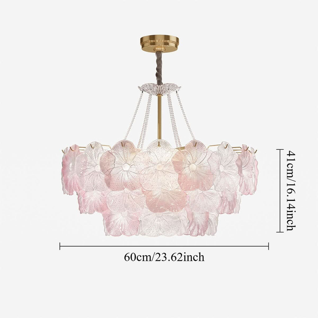Lightsin Elegant Glass Chandelier with Adjustable Hanging Length