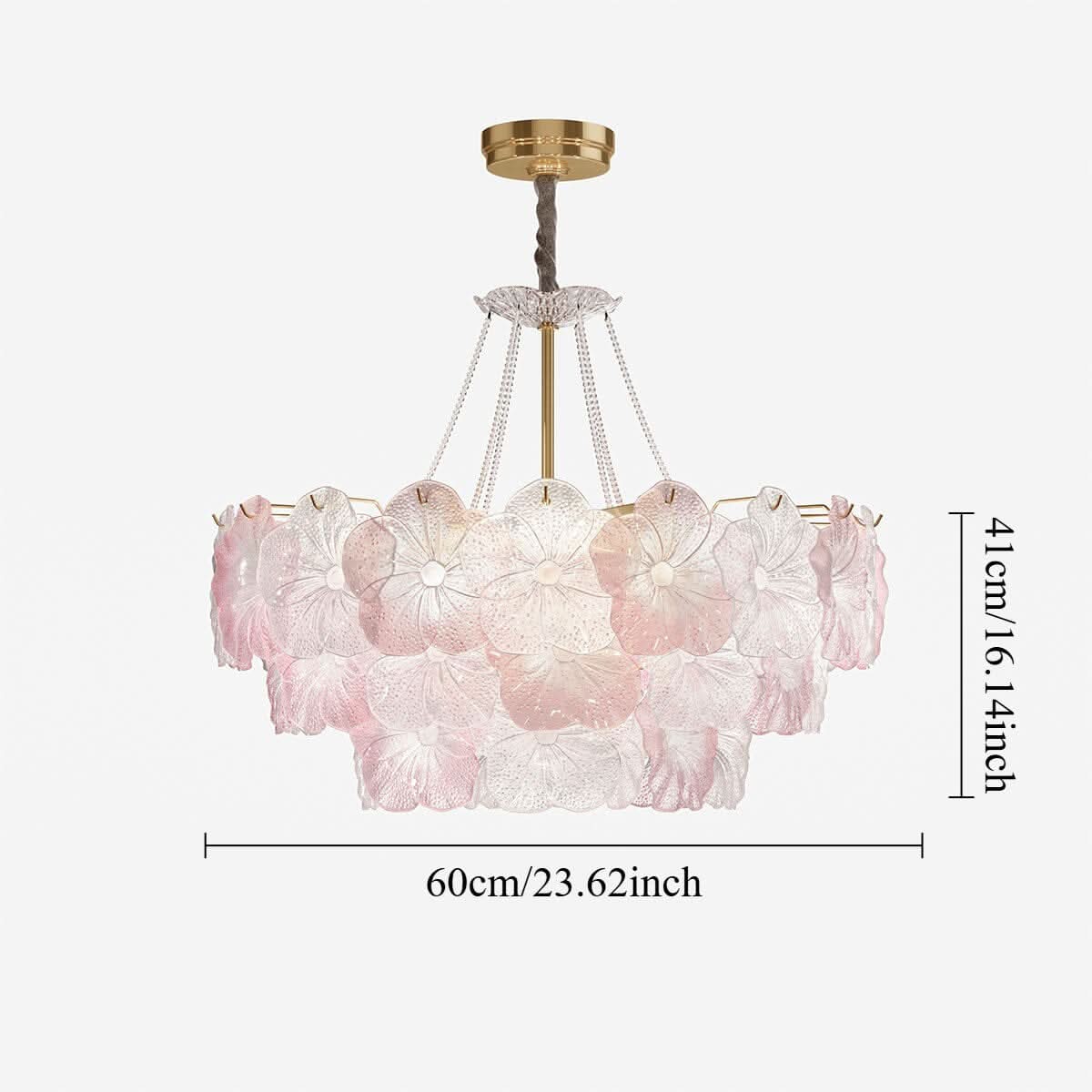 Lightsin Elegant Glass Chandelier with Adjustable Hanging Length