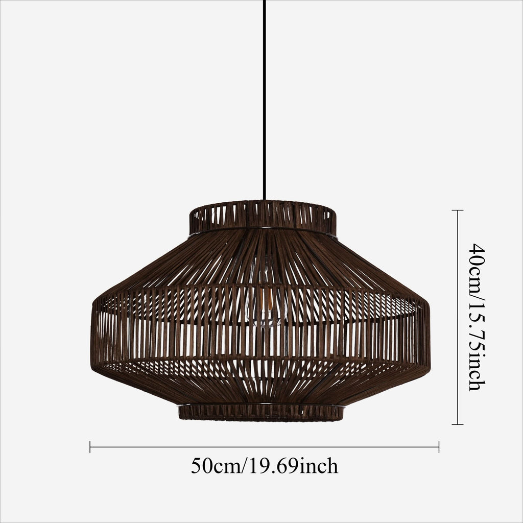 Lightsin Rattan Pendant Light for Modern Boho Interiors – Handwoven Kitchen Island Pendant Light for Living Room, Dining, and Bathroom Ceiling Lighting