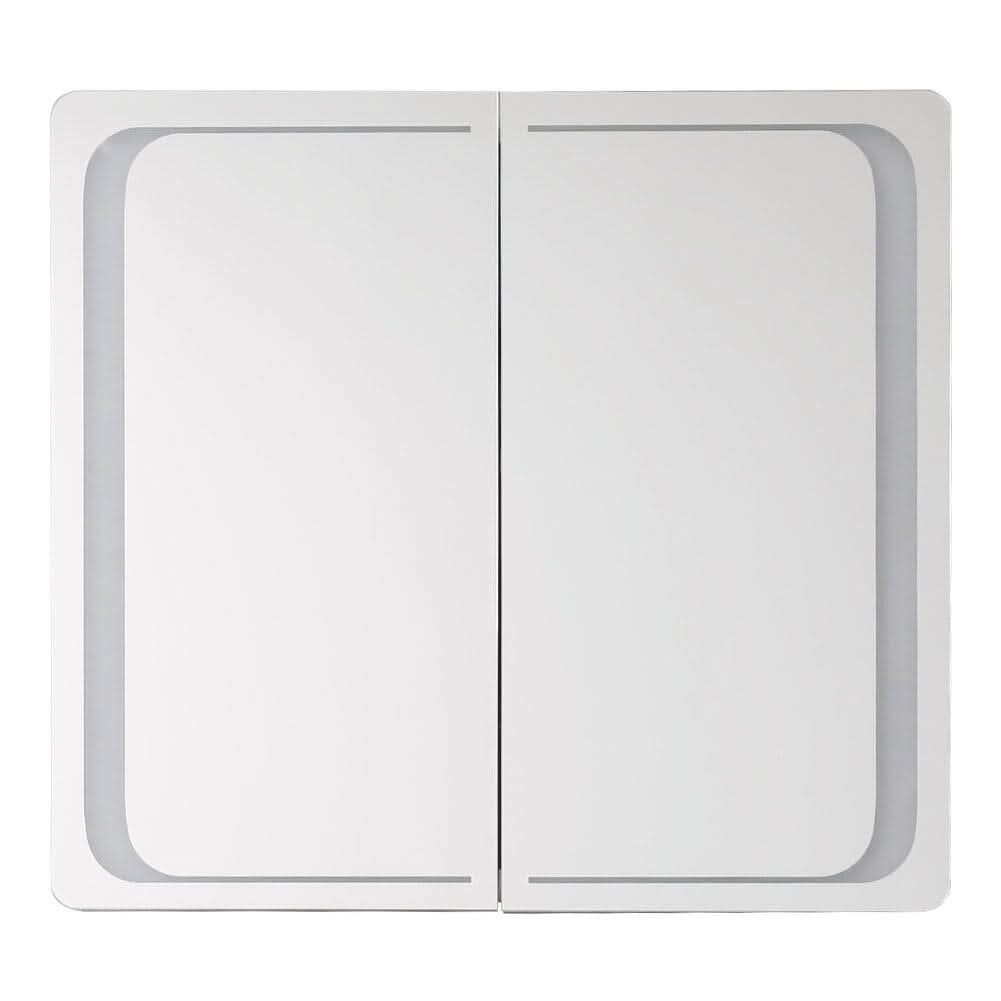 60cm H Double Door Anti-Fog Mirror Cabinet with Bluetooth and LED Light