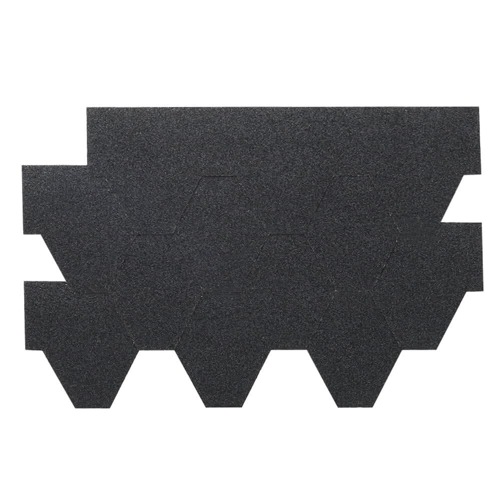 18/36Pcs Asphalt Shingles Bitumen Roofing Hexagon Shape - Black/Gery