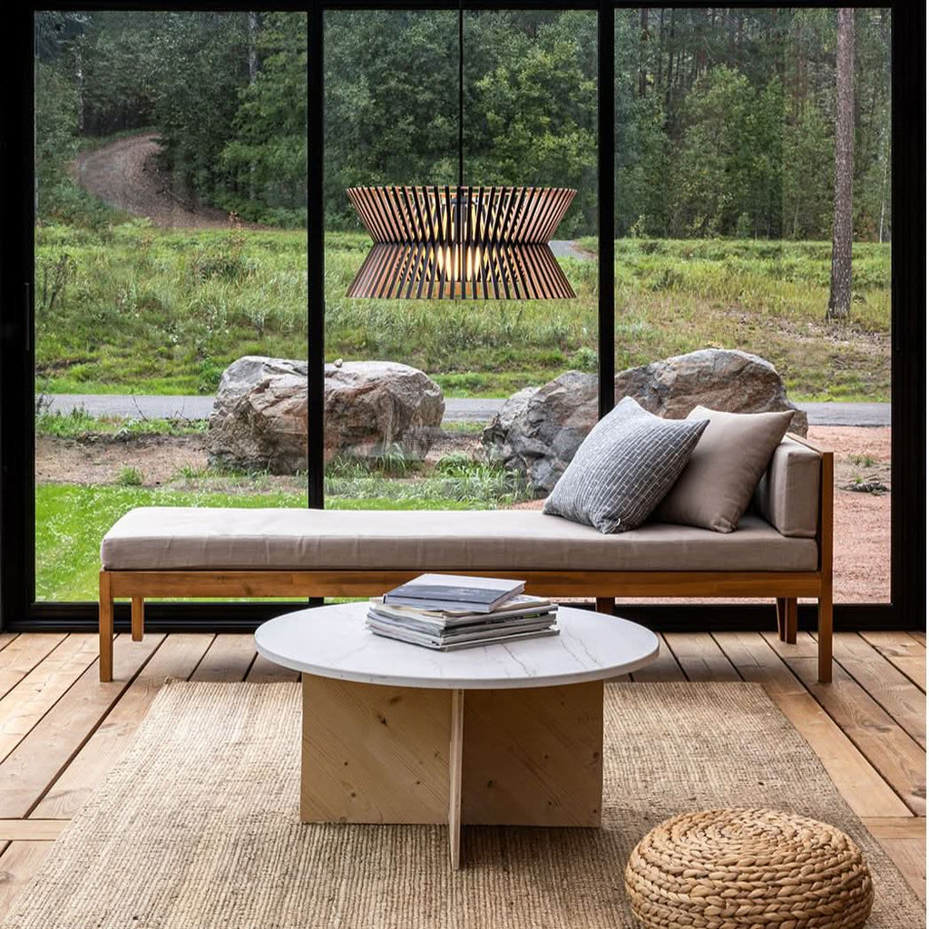 Lightsin Modern LED Wood Craft Drum Hanging Pendant Lights