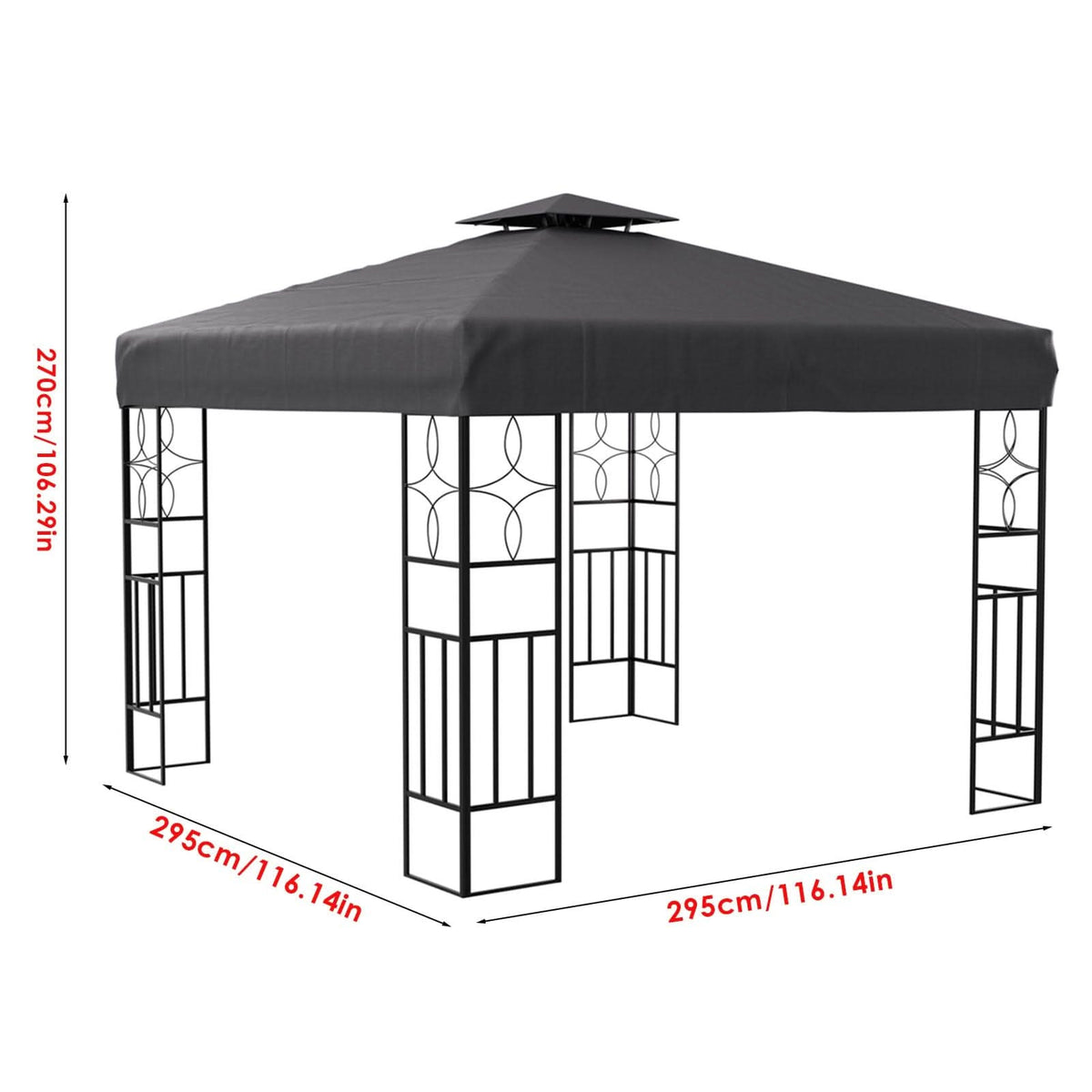 9ft Steel Outdoor Pergola with Minimalist Design