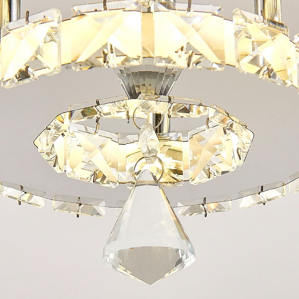 30cm W Stacked LED Ceiling Light with Crystal Rims Energy Saving