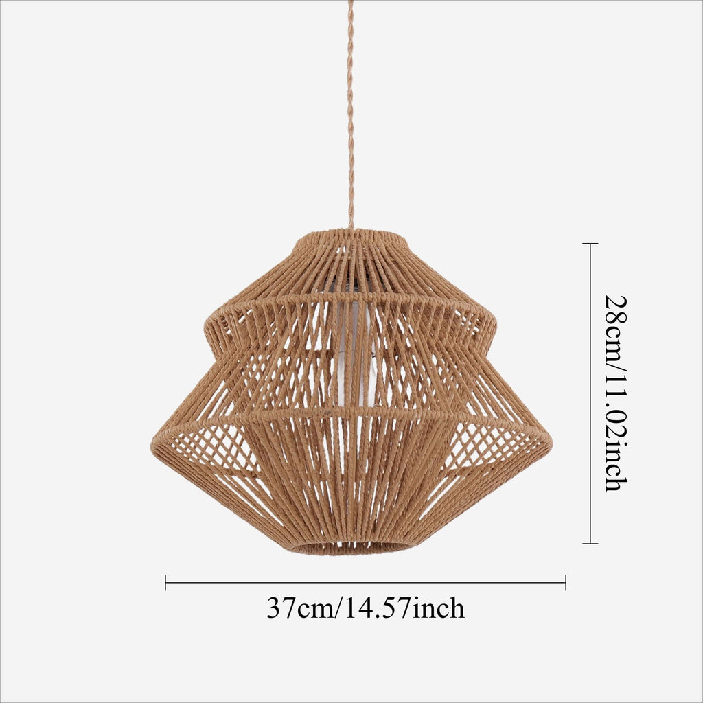 Lightsin Rustic Paper Rope Iron Pendant Light
