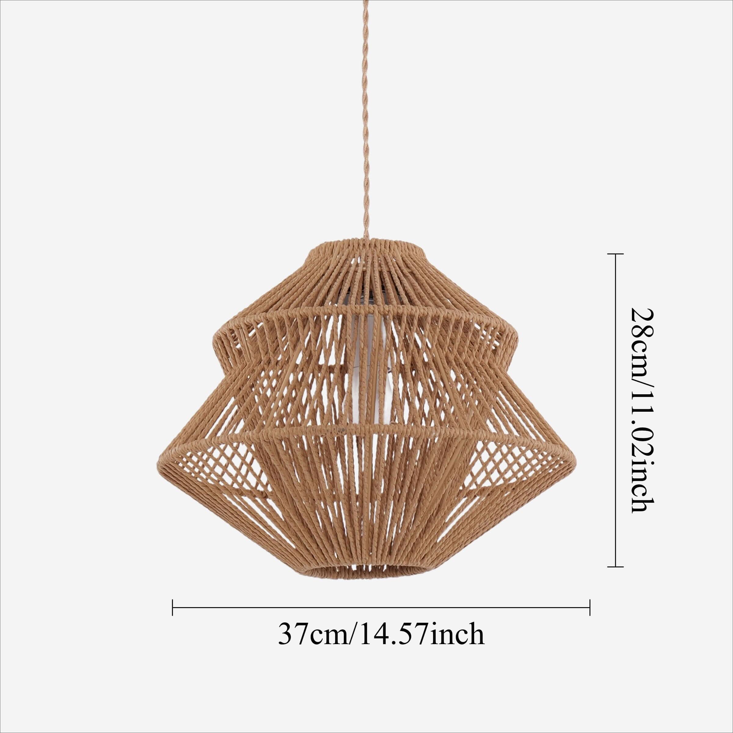 Lightsin Rustic Paper Rope Iron Pendant Light