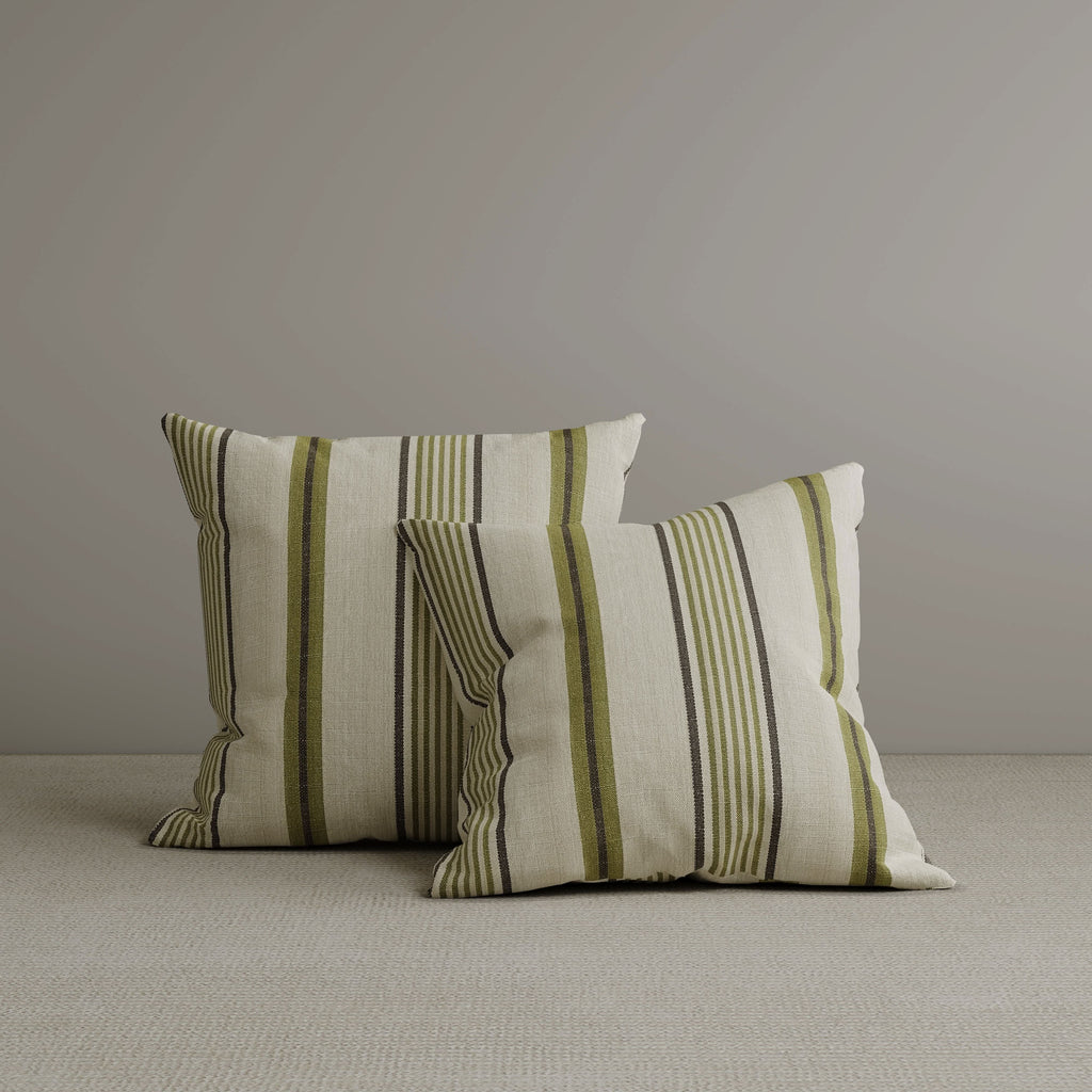 Cottonfy Square Exclusive Design Cushion in Green Striped Cotton Linen, 45*45CM