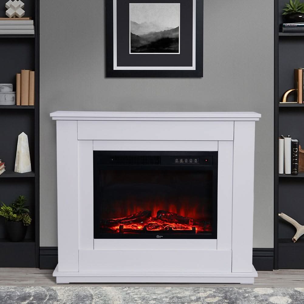 39/48 Inch W Electric Fireplace Suite 1800W with Ambient Light 1/7 LED Colours