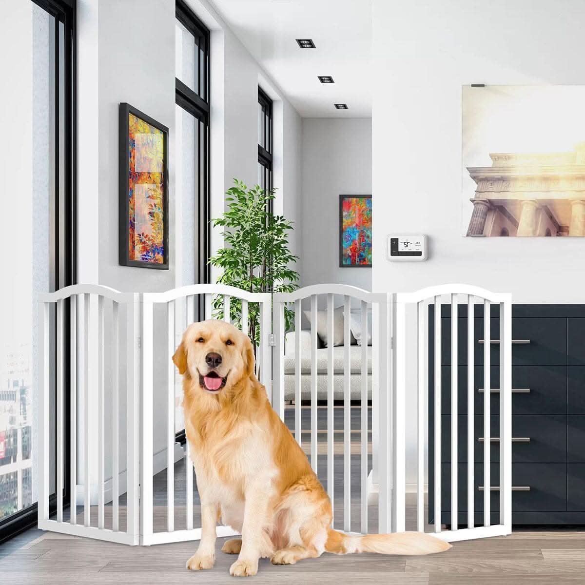 82cm H Foldable Freestanding Kid Gate or Pet Gate 3/4 Panels Safety Fence