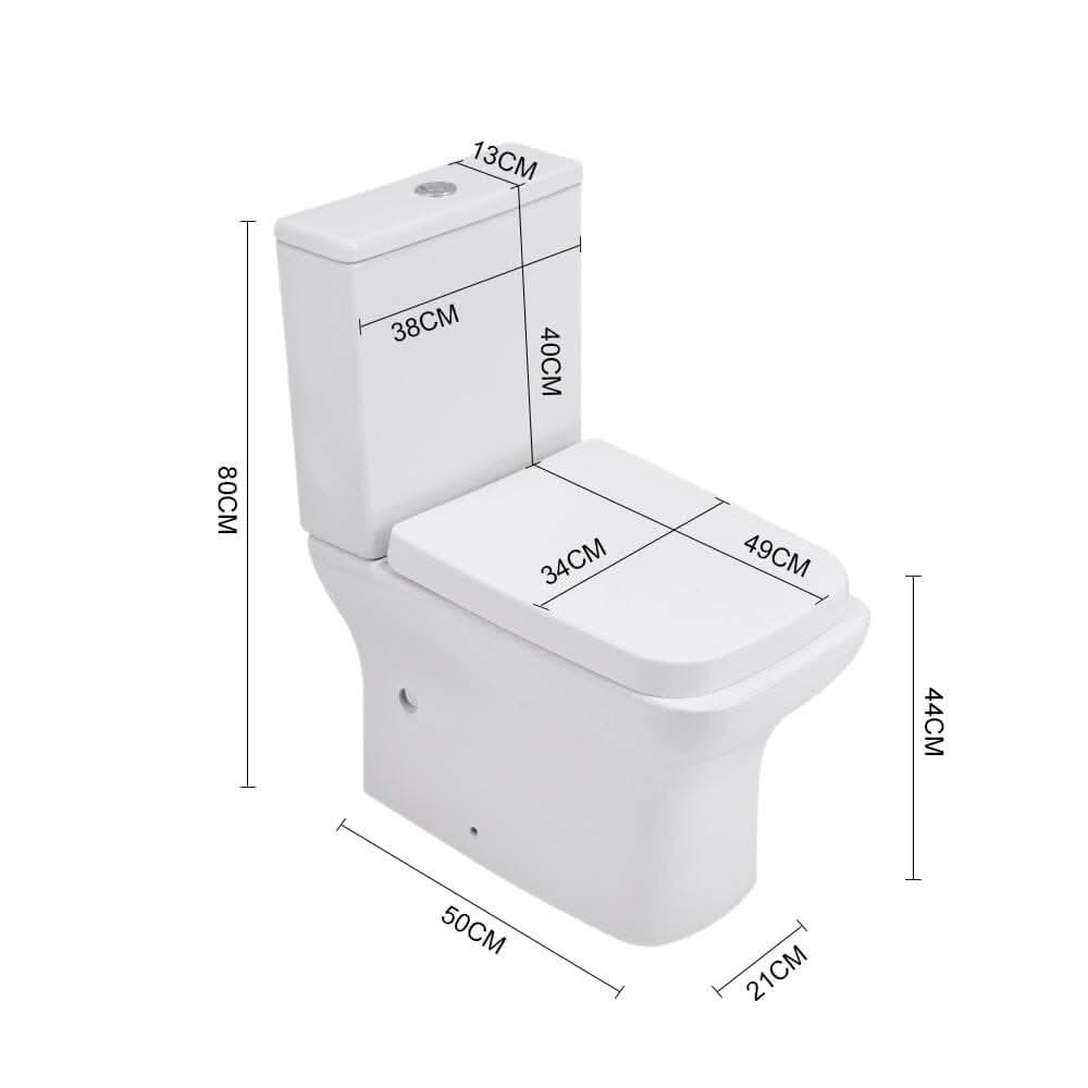 80cm H 2-Piece Elongated Square Toilet with Dual Flush