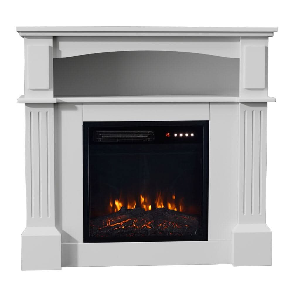 Wood Grain Fireplace Cabinet with 18inch Electric Fire | Touchscreen-enabled & remote-controlled
