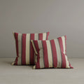 Square Exclusive Design Cushion in Claret Red Striped Cotton Linen, 45*45CM
