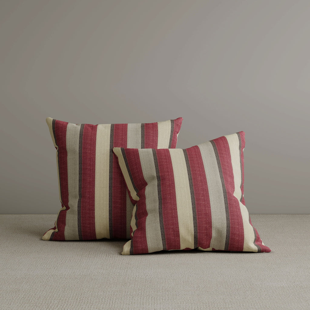 ‍Square Exclusive Design Cushion in Claret Red Striped Cotton Linen, 45*45CM (100% off)