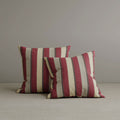 ‍Square Exclusive Design Cushion in Claret Red Striped Cotton Linen, 45*45CM (100% off)