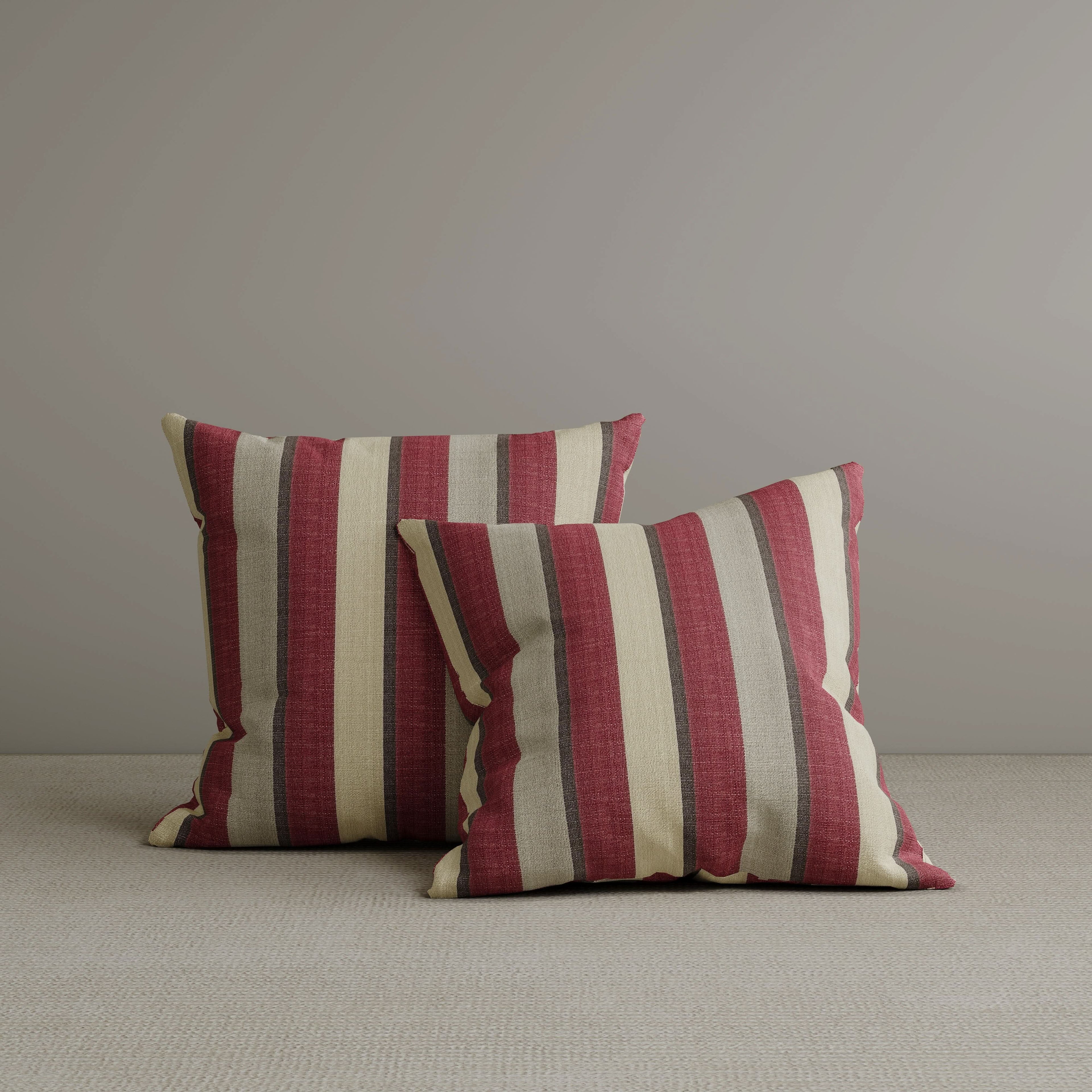‍Square Exclusive Design Cushion in Claret Red Striped Cotton Linen, 45*45CM (100% off)