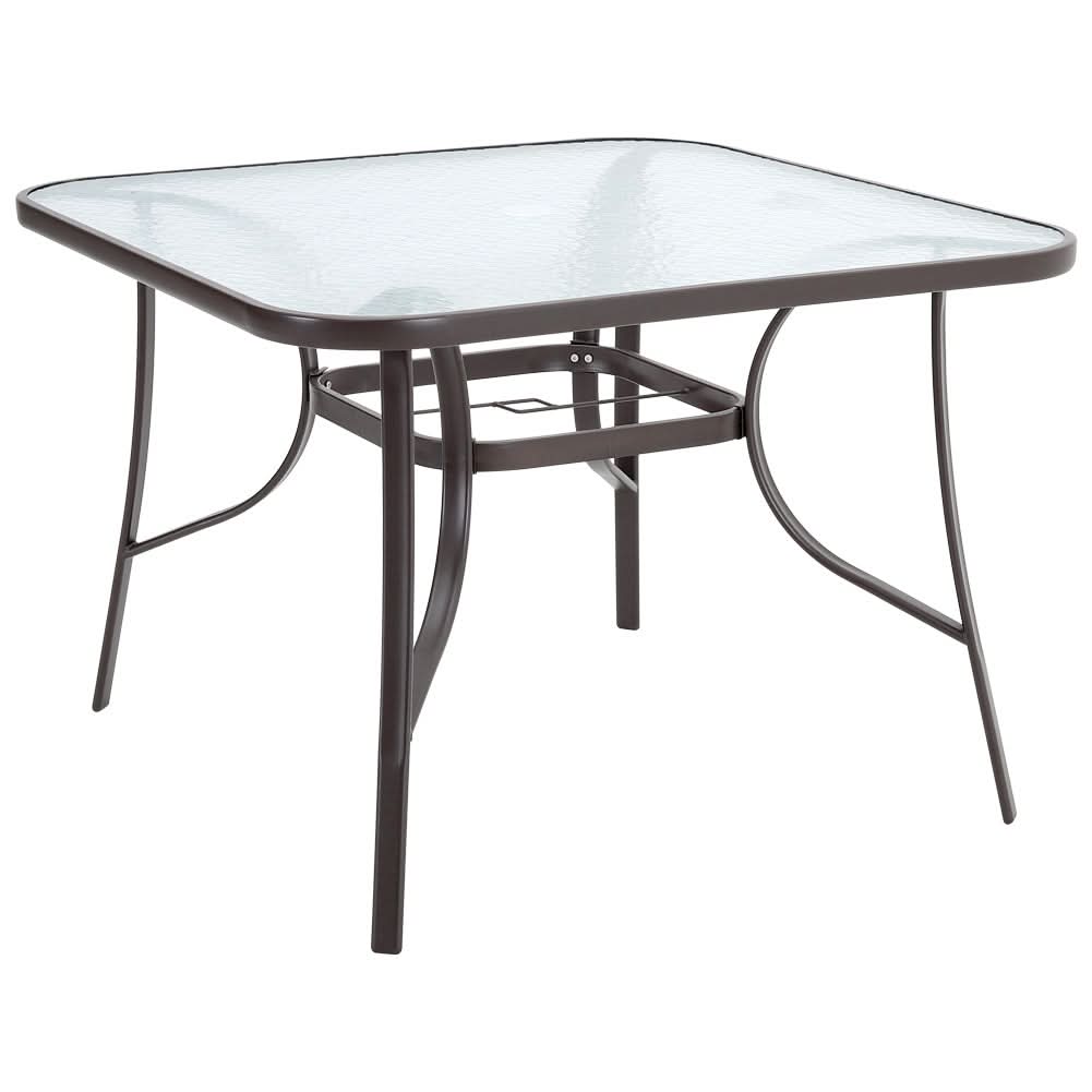 Patio Table Garden Coffee Table Rectangle Dining Table with the Umbrella Stand Hole