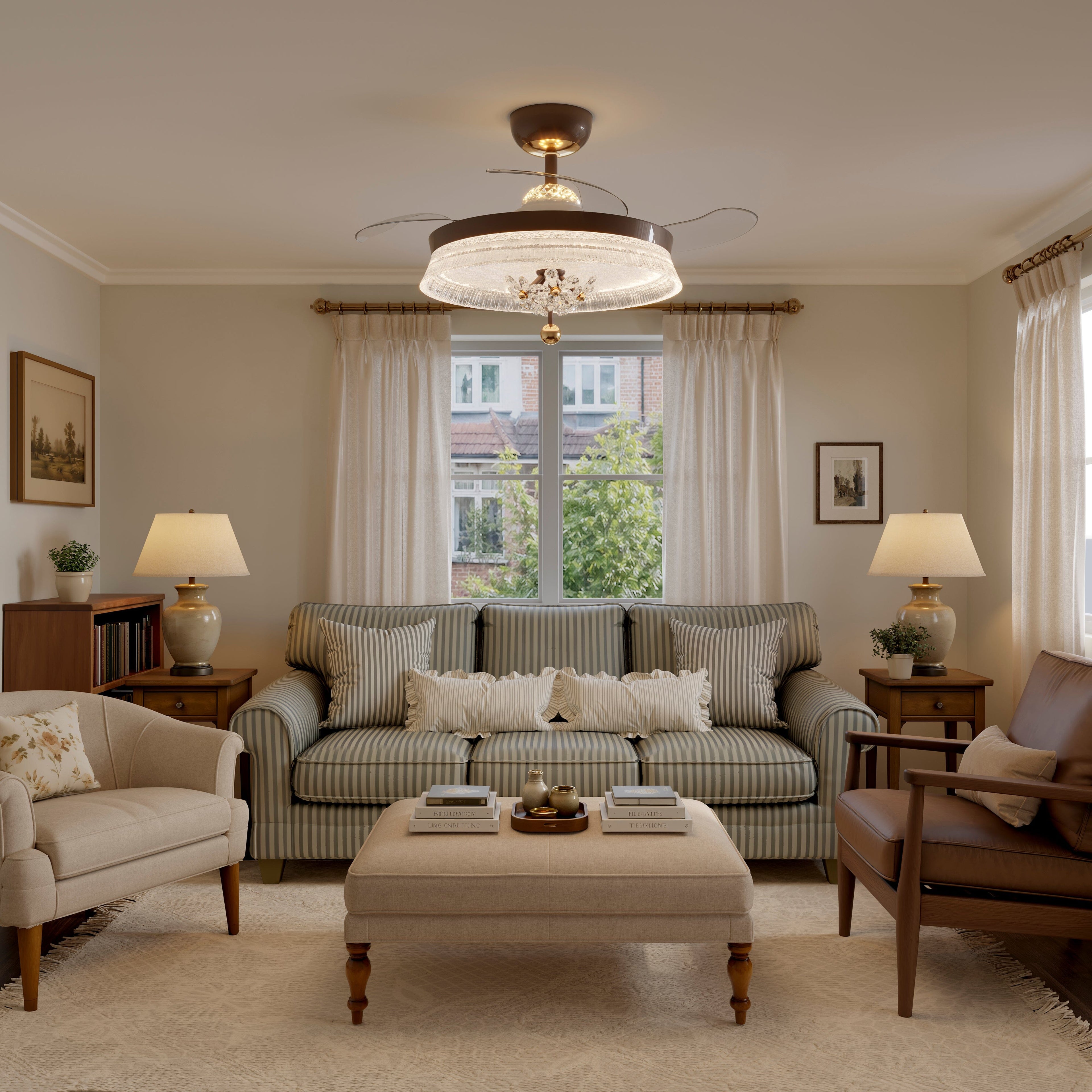 Lightsin 36 Inch Ceiling Fan with 6-Speed Remote and Reverse Motor