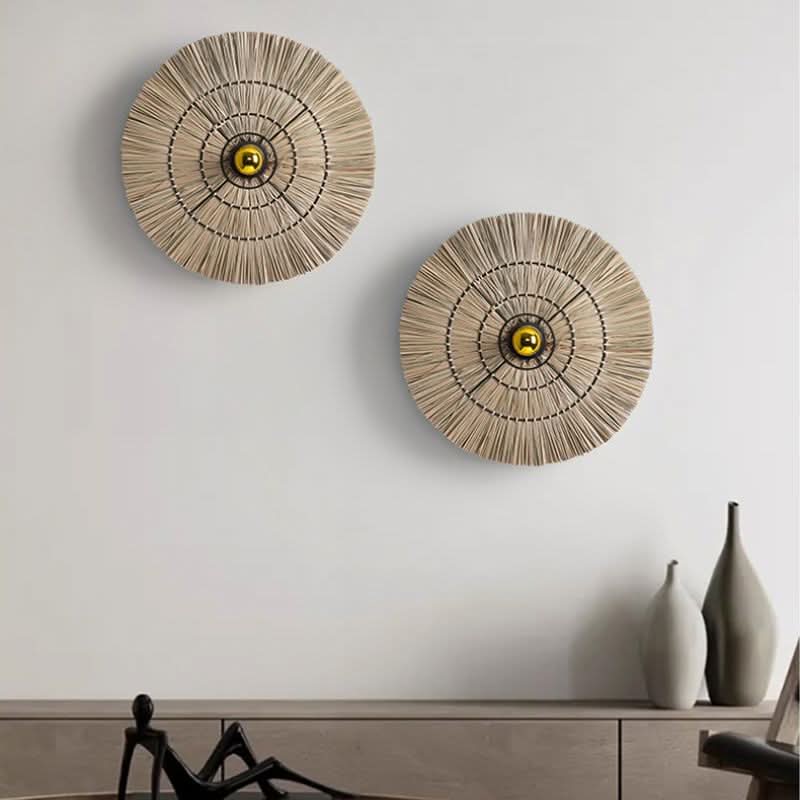 Lightsin Wabi-Sabi Vintage Woven Grass Bedside Wall Lamp
