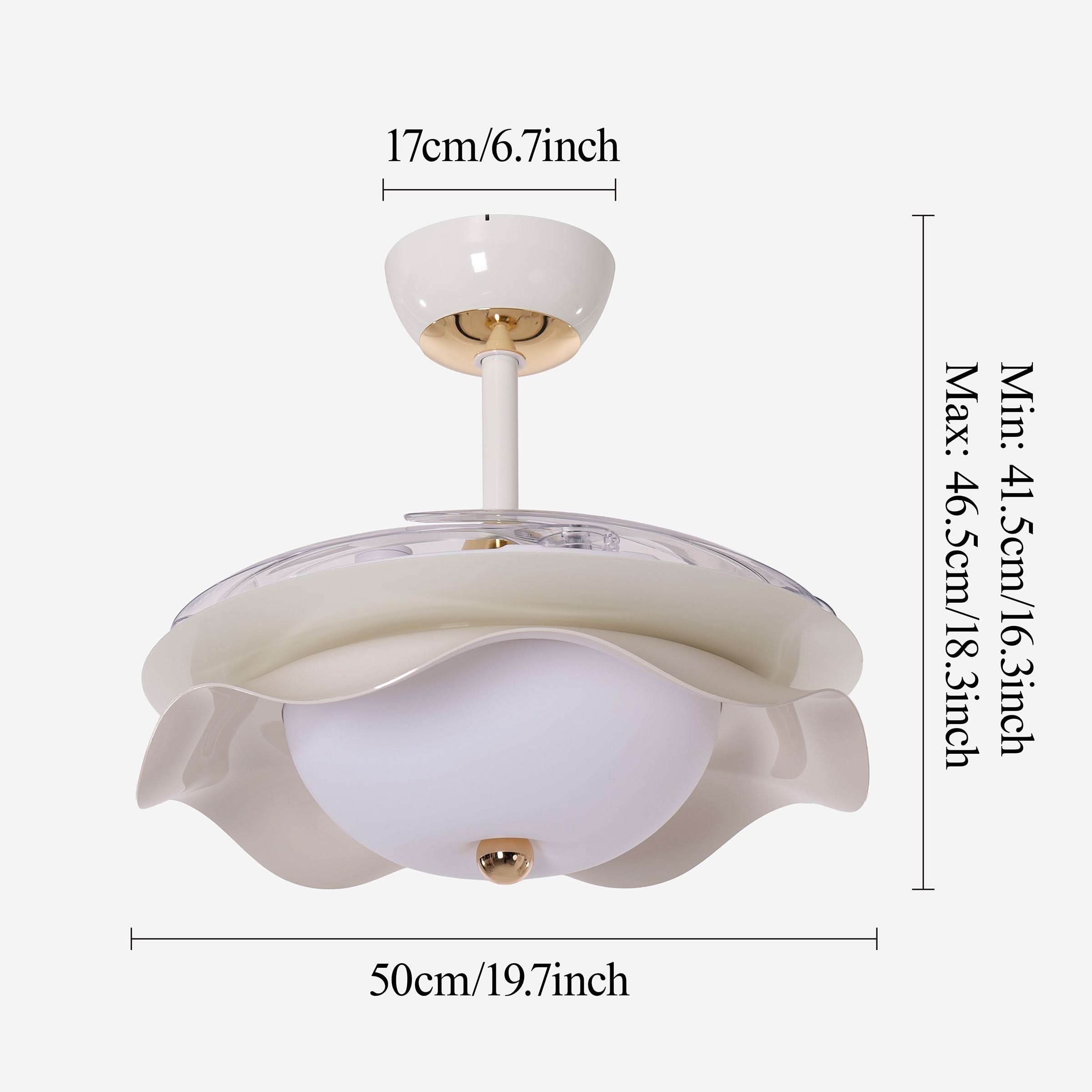 Lightsin 42 Inch Ceiling Fan with Dimmable LED and Reverse Airflow