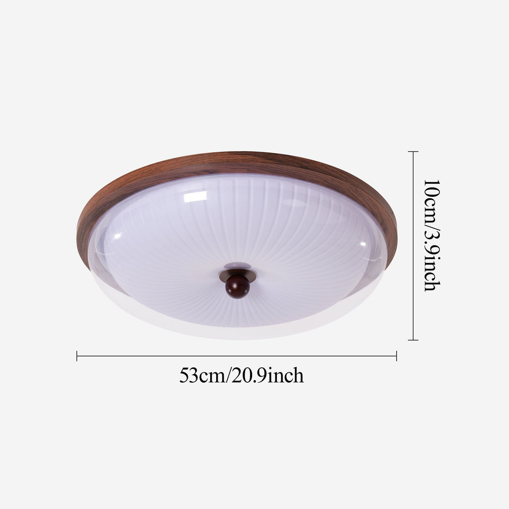 Walnut Acrylic Shade Ceiling Light | Colour-Changing Flush Mount