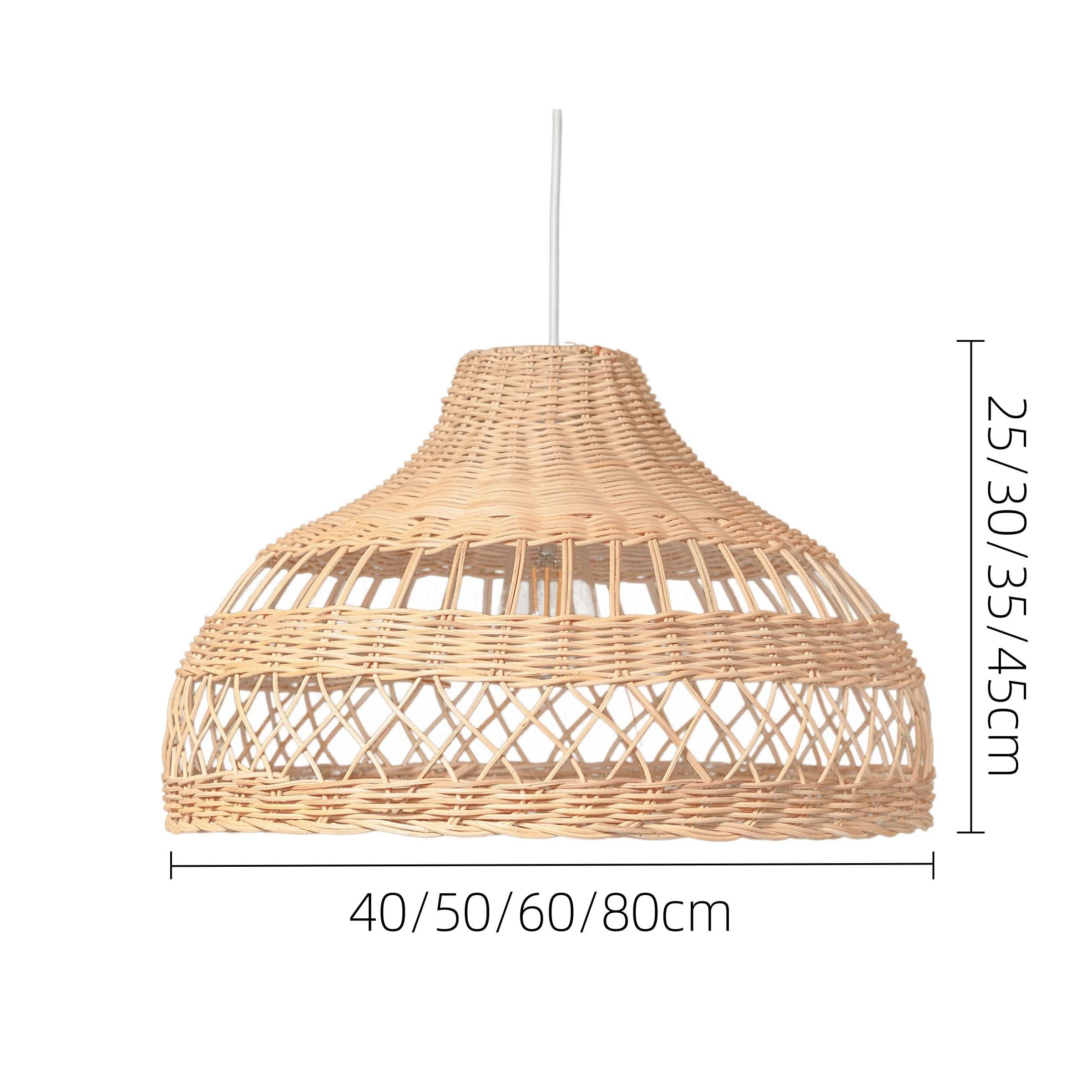 Lightsin Cella-Natural Rattan Pendant Light - Handwoven Ceiling Light, Durable & Rustic