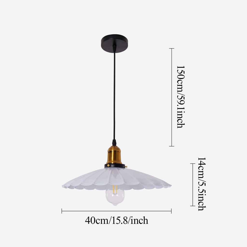 White Iron Pendant Light | Adjustable E27 Ceiling Lamp