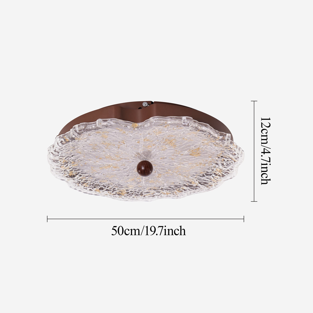 Walnut Ripple Acrylic Ceiling Light | Colour-Changing Flush Mount