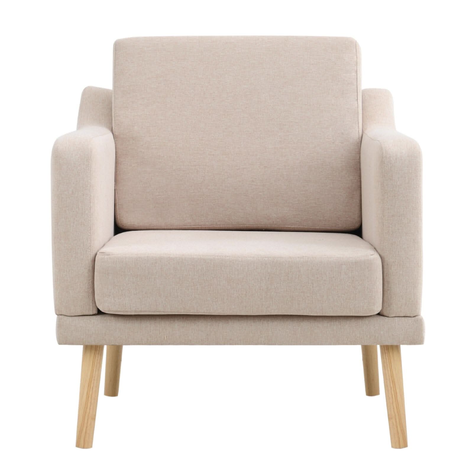 2ft Upholstered Armchair Linen Pebble Weave Padded Single Sofa