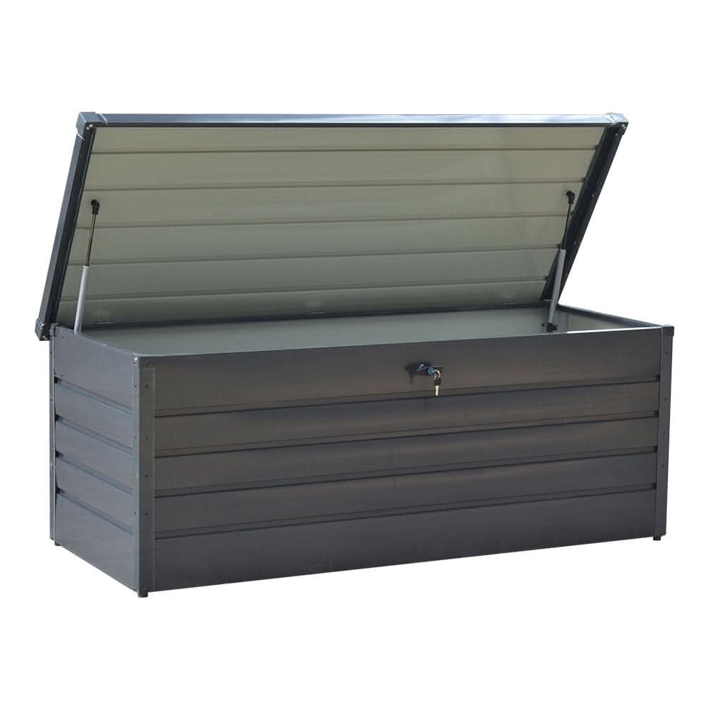 200L/600L Metal Outdoor Garden Storage Box Lockable Waterproof