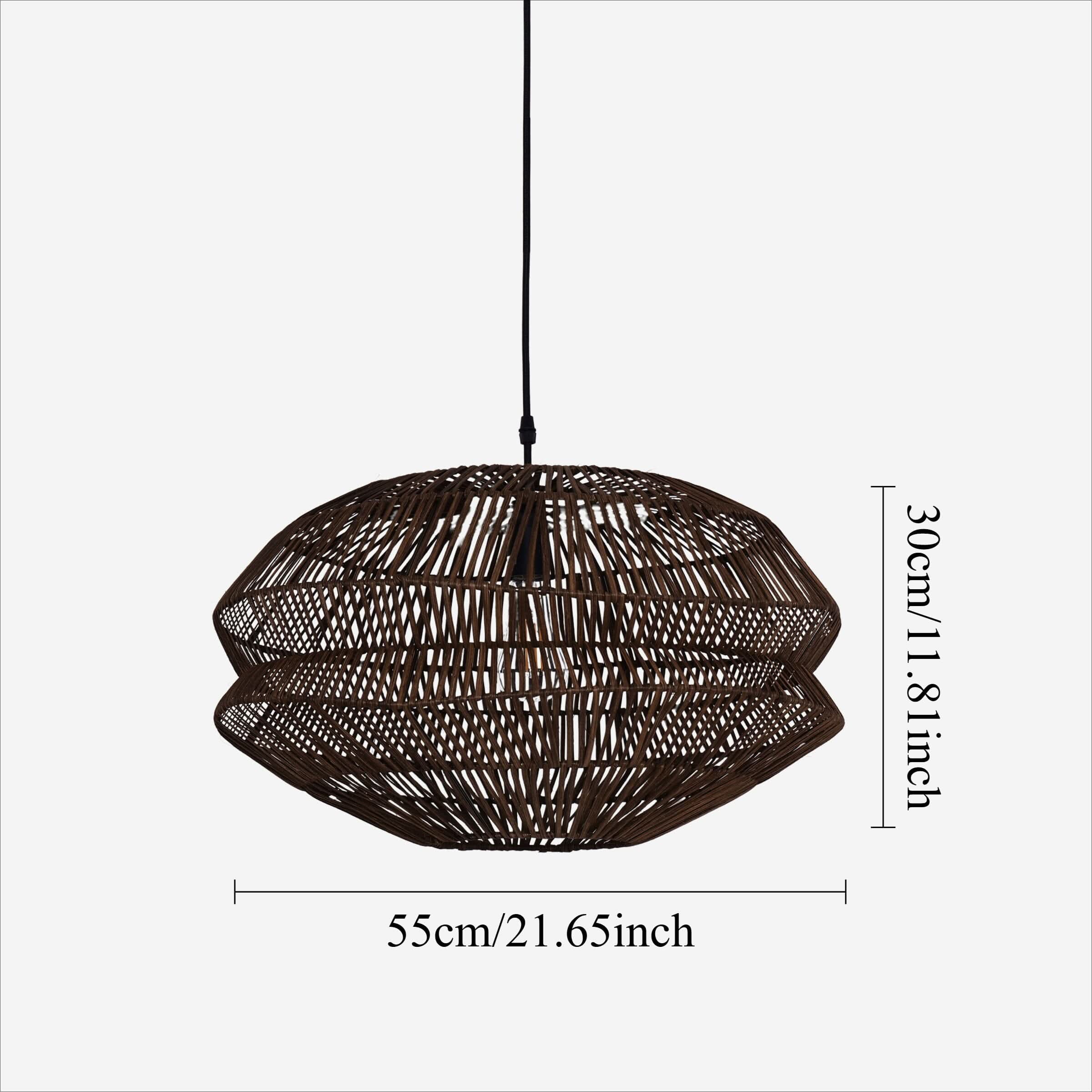 Lightsin Eco Friendly Rattan Pendant Light Handwoven Rustic Farmhouse Ceiling Light