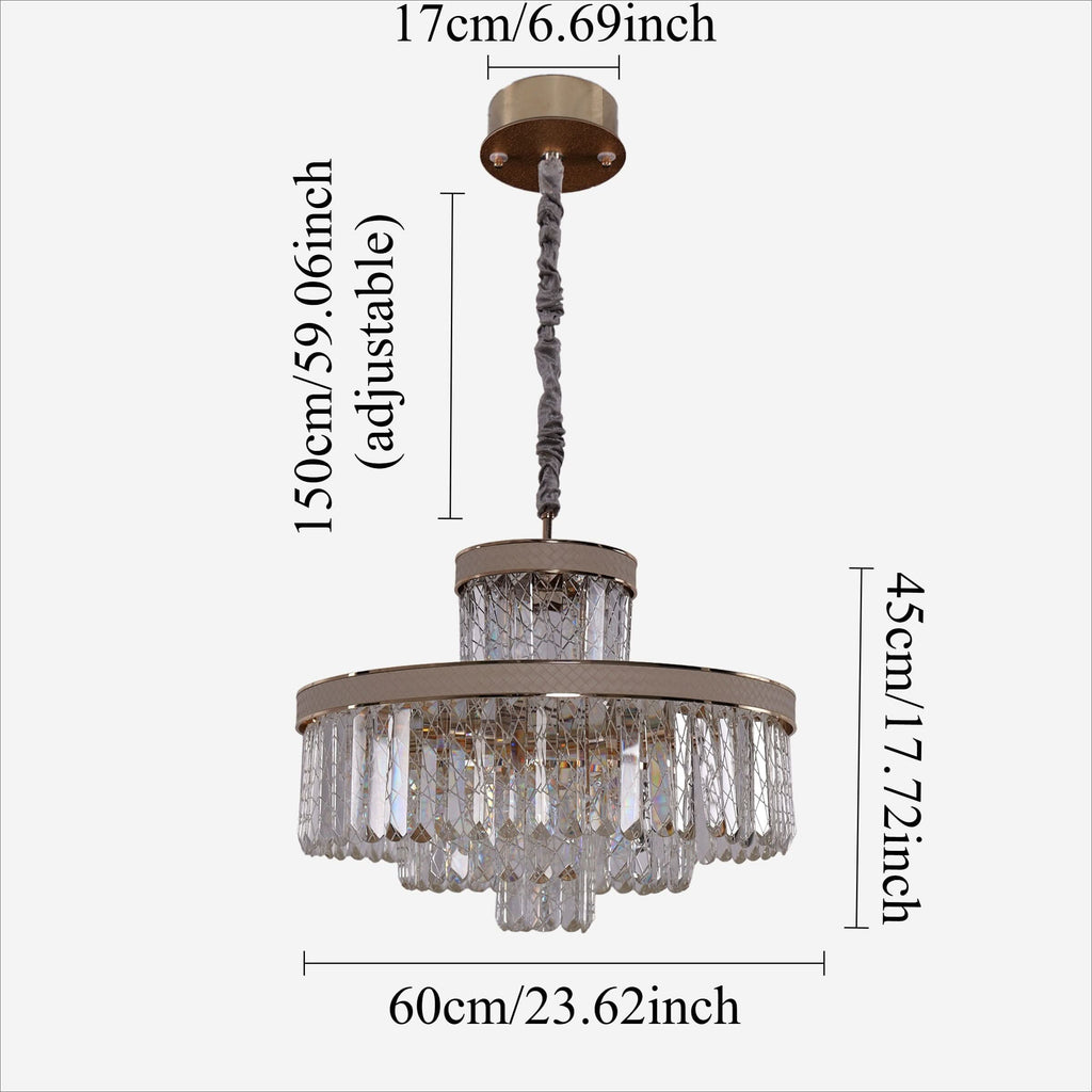 Lightsin Luxury Hanging Lights for Living Room with Golden Crystal Radiance