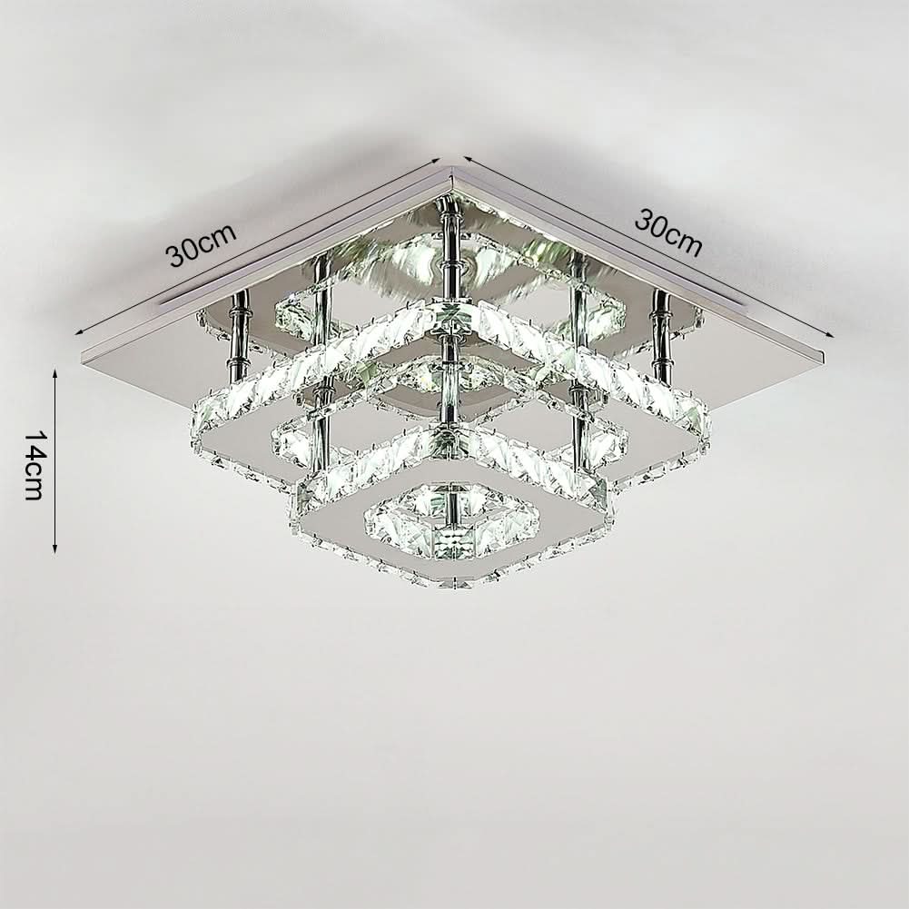 Modern 2-Tier Crystal LED Ceiling Light Fixture Dimmable/Non-dimmable