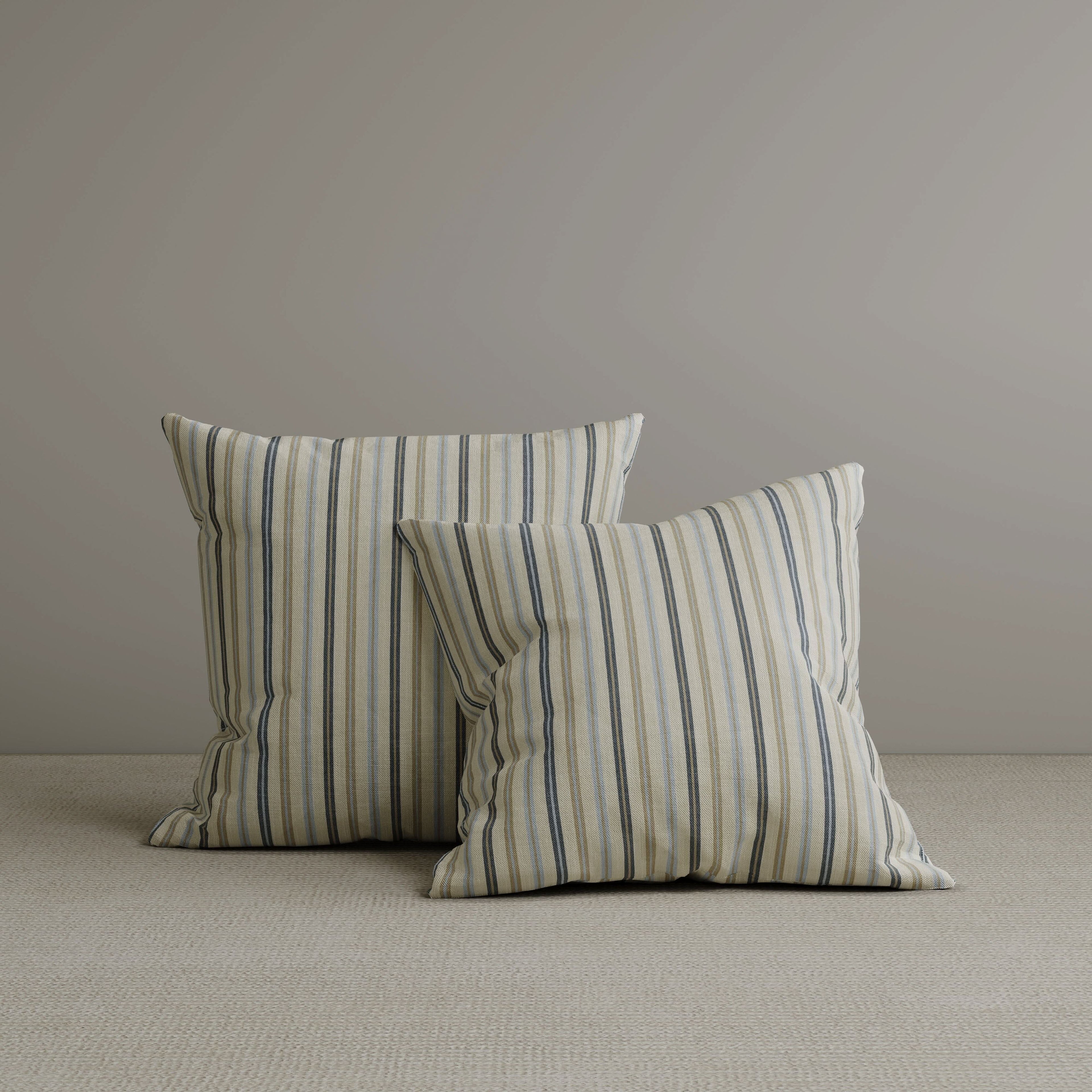 ‍Cottonfy Square Exclusive Design Cushion in Light Blue Striped Cotton Linen, 45*45CM (100% off)