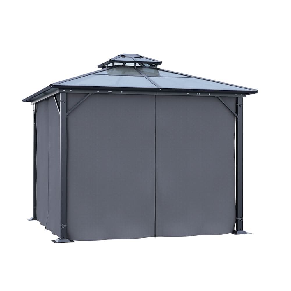 3*3*2.7m Iron and Aluminium Double-top Sun Canopy with Surround Fabric