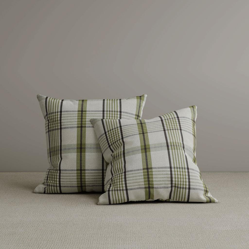 Square Exclusive Design Cushion in Moss Green Plaid Cotton Linen, 45*45CM