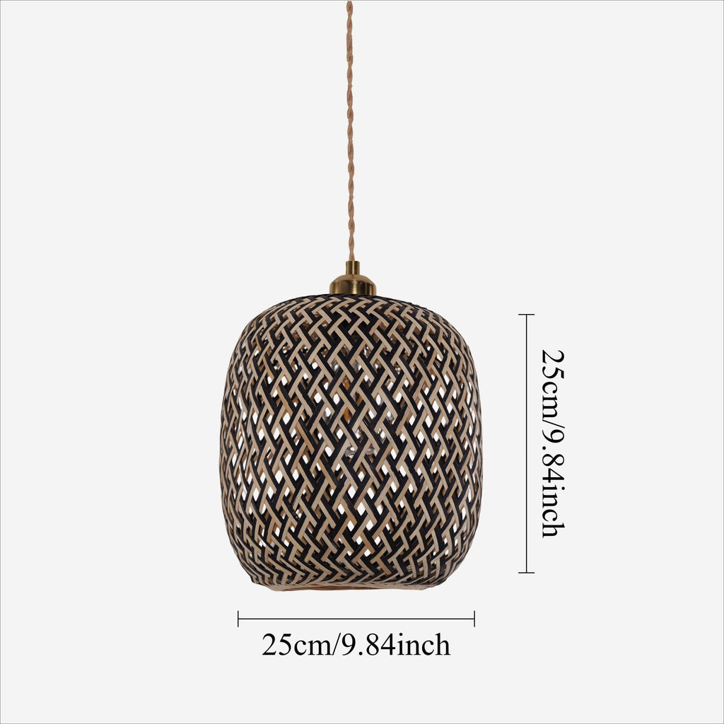 Lightsin Geometric Black Bamboo Pendant Light