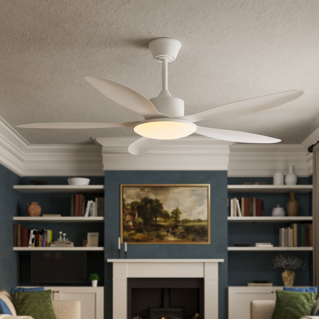 Lightsin 53-inch Modern Ceiling Fan with Light, Silent 5-Blade LED Fan with Remote