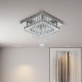 Modern Square Crystal Ceiling Light with Droplets