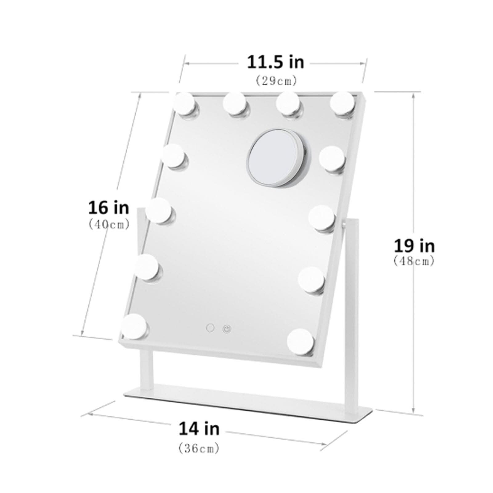 Adjustable Large Rectangular Lighted Makeup Mirror