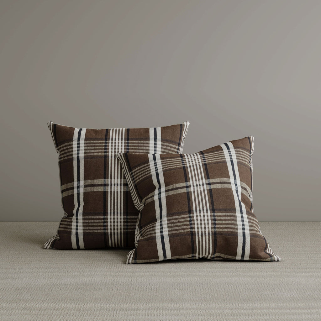 ‍Cottonfy Square Exclusive Design Cushion in Brown Checkered Cotton Linen, 45*45CM (100% off)
