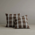 ‍Cottonfy Square Exclusive Design Cushion in Brown Checkered Cotton Linen, 45*45CM (100% off)