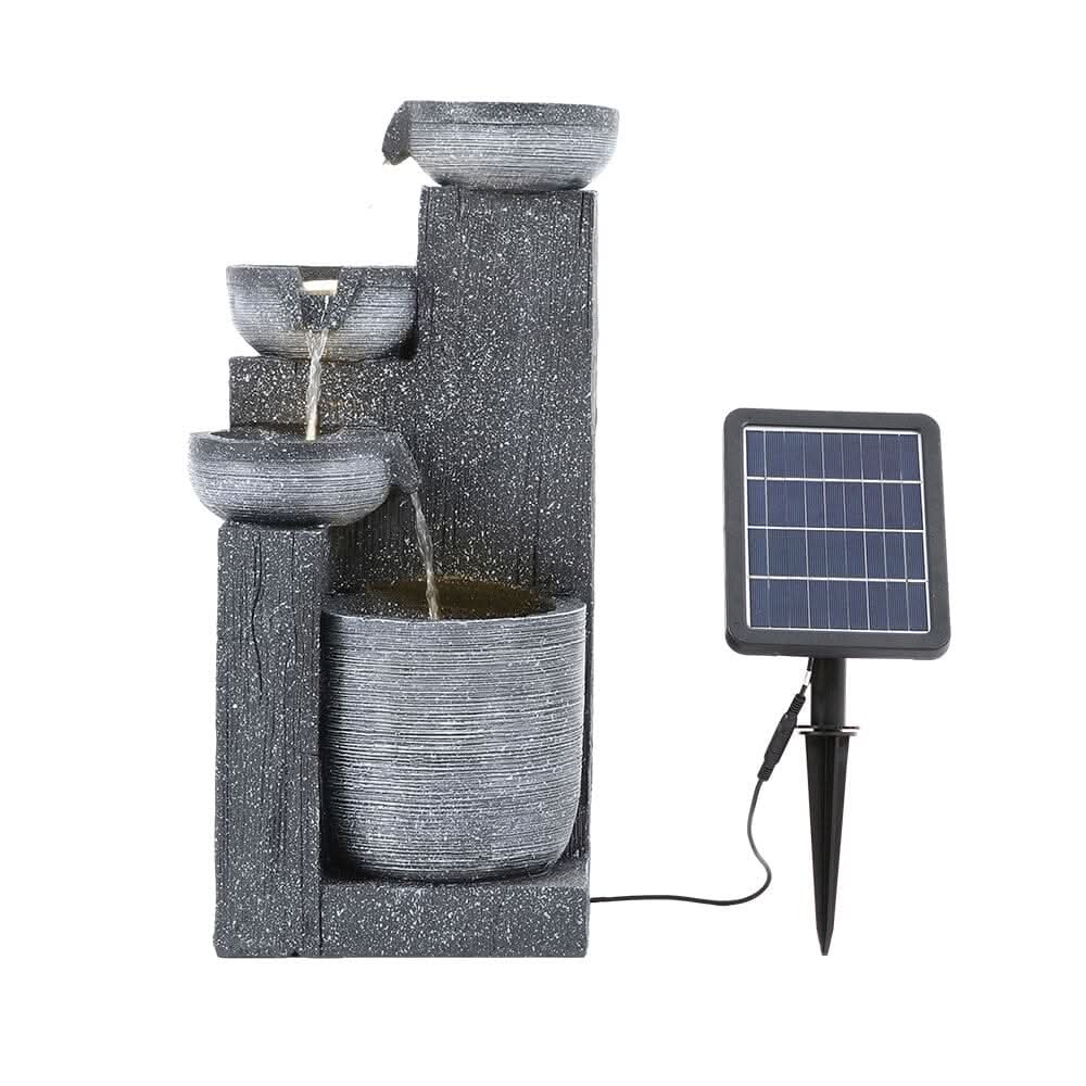 Outdoor Solar-Powered Water Fountain Rockery Decor