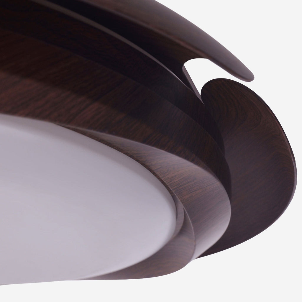 Lightsin Walnut Effect LED Ceiling Fan Light with Remote for Living Room & Bedroom