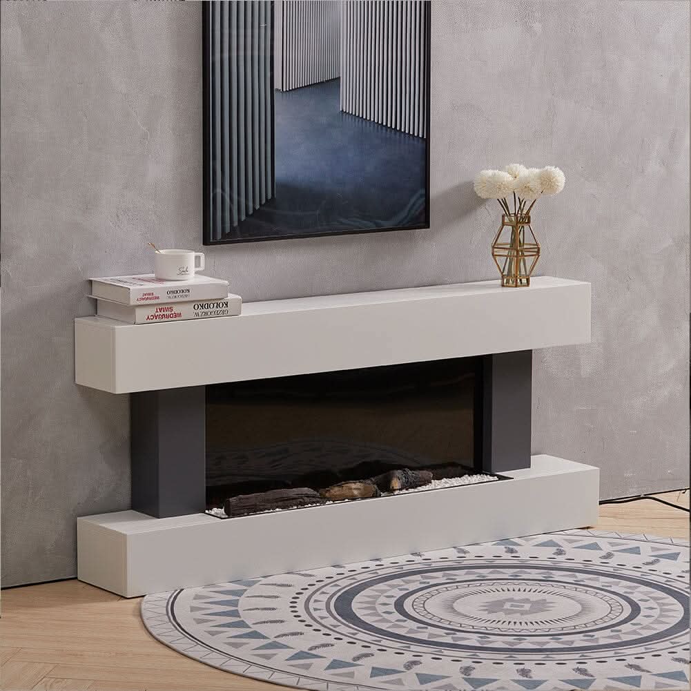 52 Inch Electric Fireplace Set 2000W Wall Mounted Heater Remote Control Fireplaces