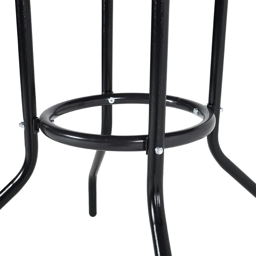 Patio Garden Dining Table with Umbrella Hole Glass Garden Table