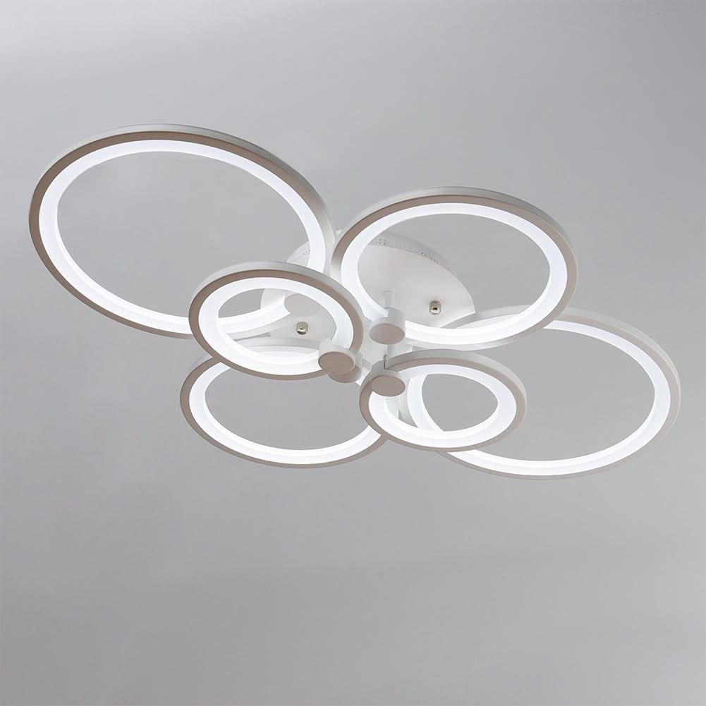 4/6/8 Rings LED Semi-Flush Ceiling Light Dimmable/Non-Dimmable