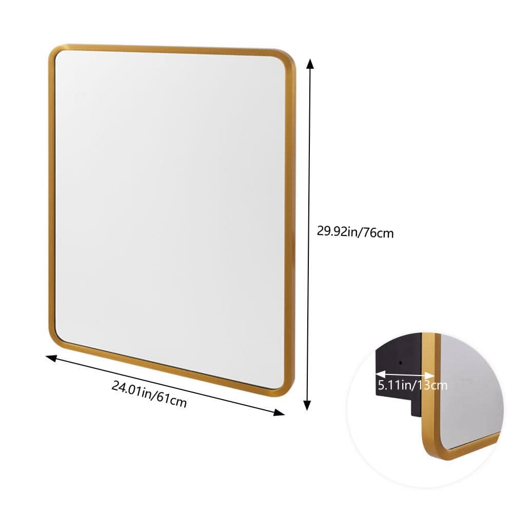 Surface Mount Rectangular Bathroom Storage Mirror Cabinet with Round Corner