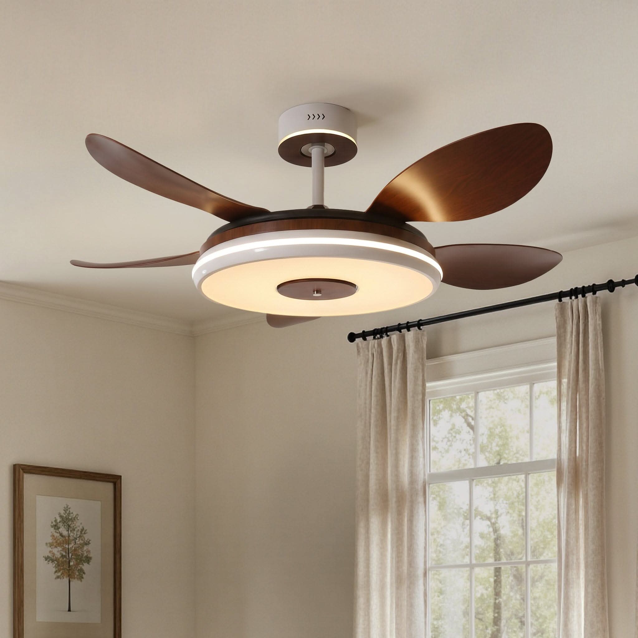 Lightsin 48 Inch Ceiling Fan with Bright LED and Timer Remote