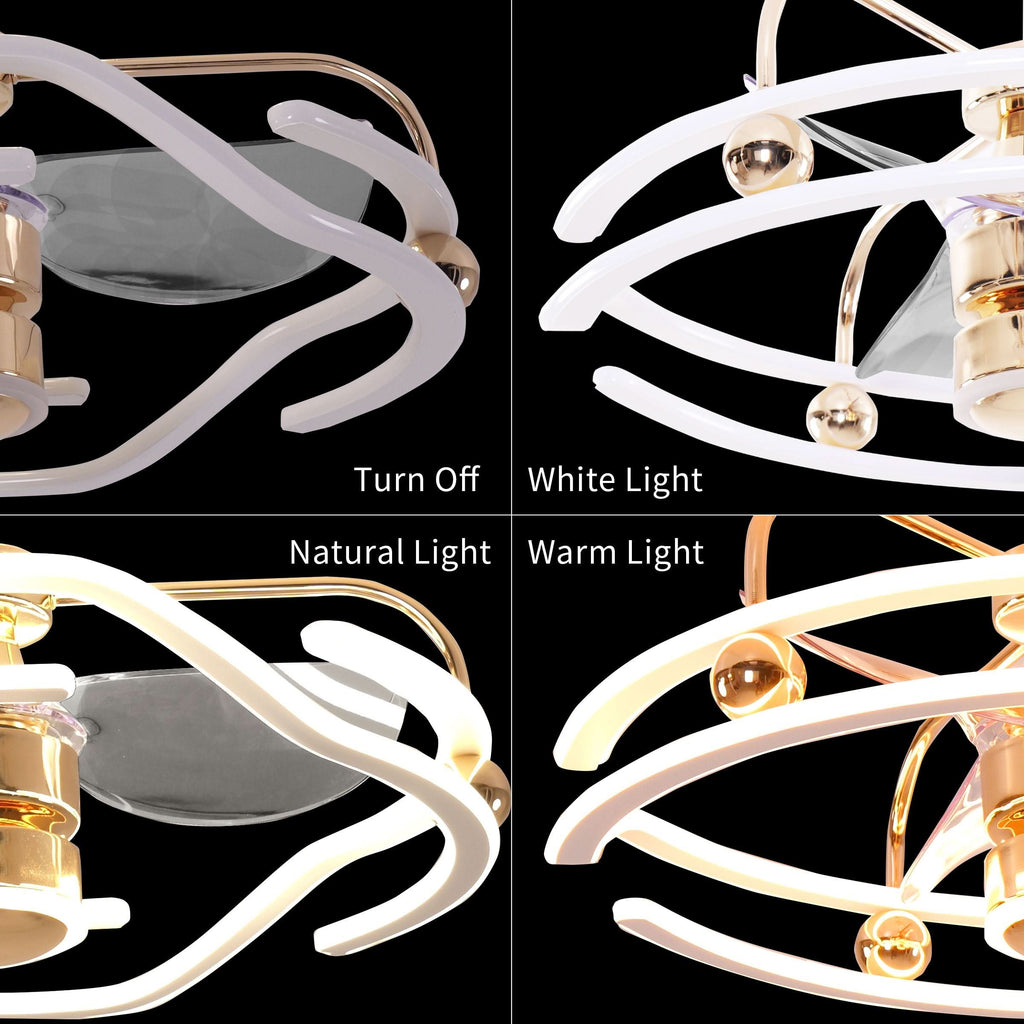 Lightsin Modern Ceiling Fan Light with Remote Control Low-Noise Adjustable Fan Light