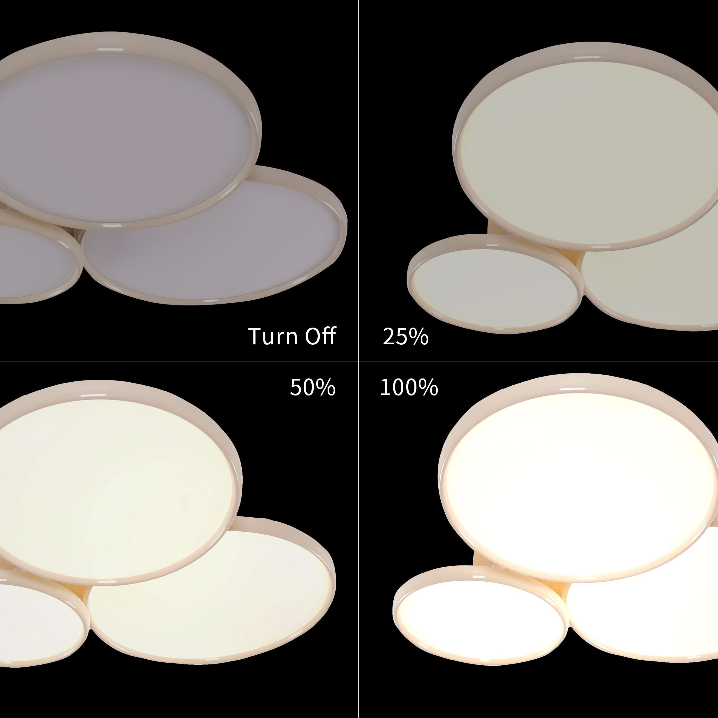 Lightsin Full Spectrum Dimmable Ivory White Aluminum Round LED Ceiling Light